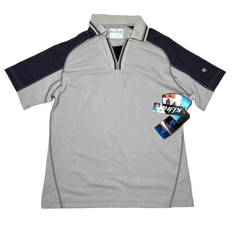 Kuhl Mens Fútbol Polo Shirt Short Sleeve Size S Gray